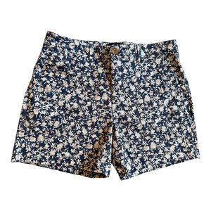 Women's Banana Republic 5” Floral Print Chino Shorts Size 6 Navy Beige